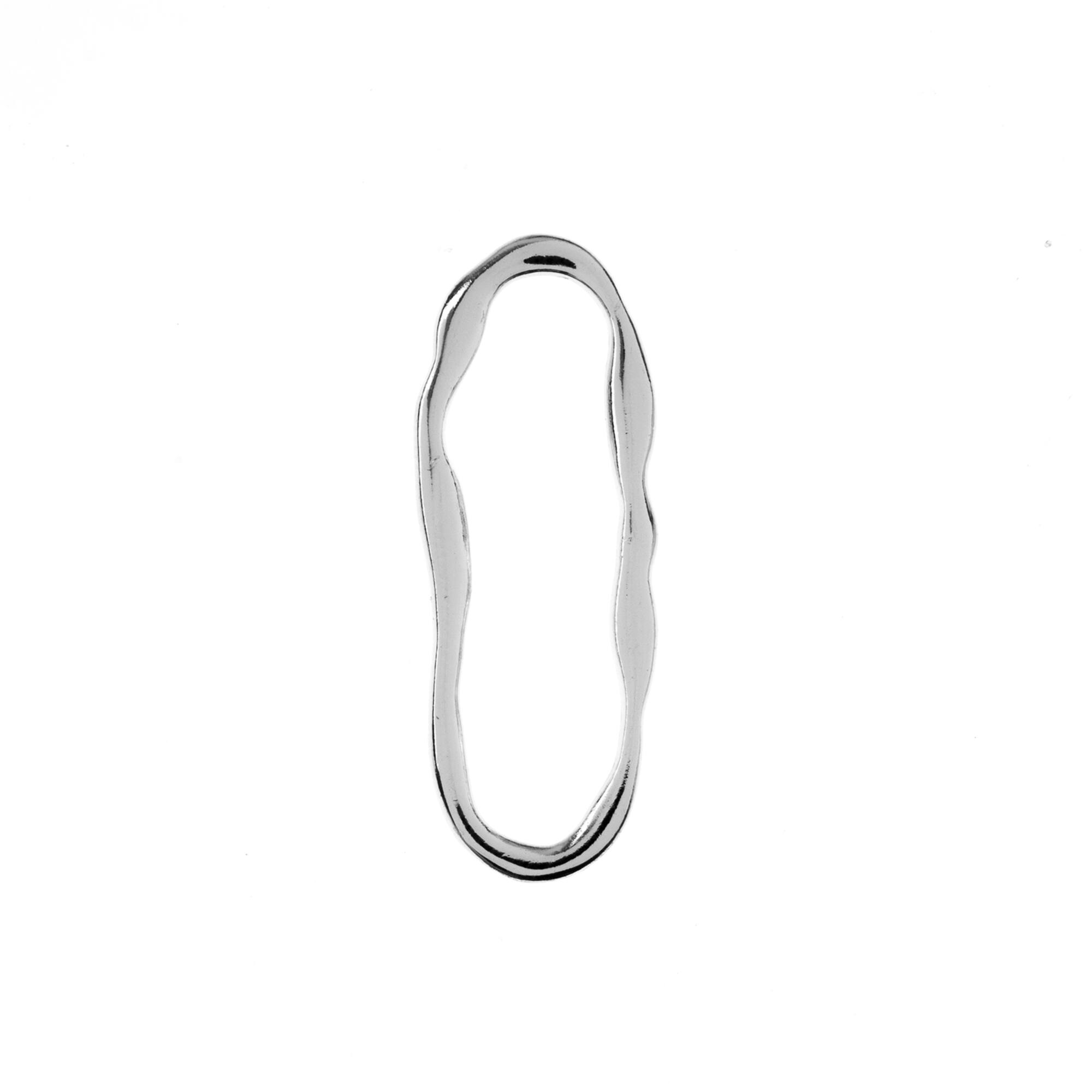 John Bead 35mm Silver Organic Oval Beadwork Pendants, 5ct.